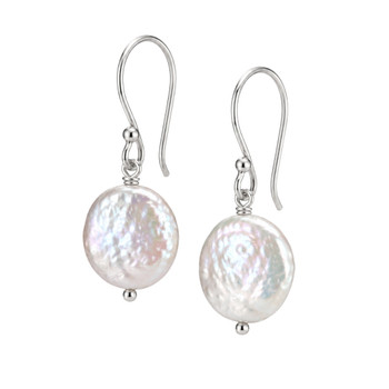Fresh Water Coin Pearl Dangles