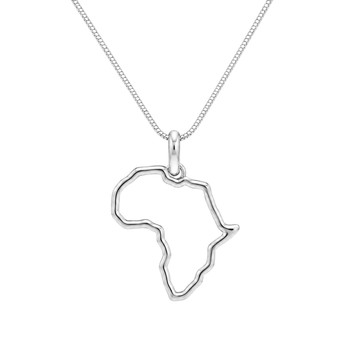Large Open Africa Map Necklace