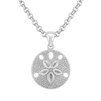 Large Sand Dollar Necklace / Thick Chain