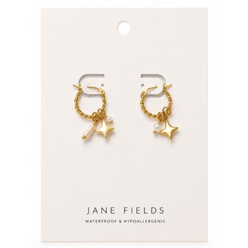 Mini White Twist Charms Hoops