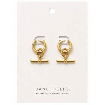 Gold T-Bar Hoops