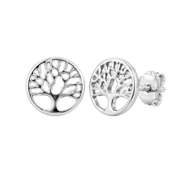 Round Tree of Life Stud Earrings