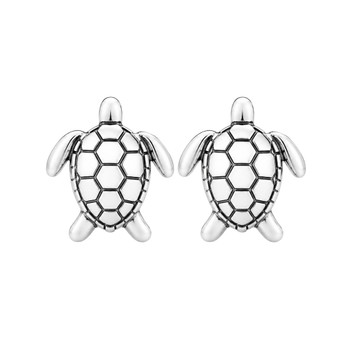 Silver Turtle Stud Earrings
