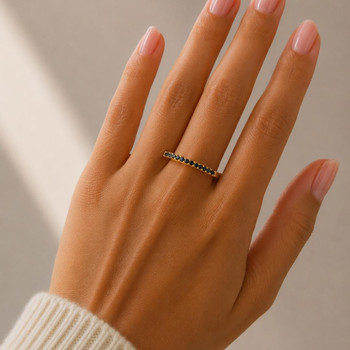 Black Rhinestone Ring