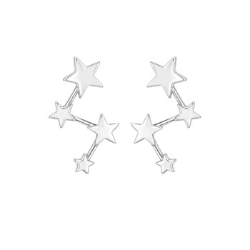 Starburst Silver Stud Earrings