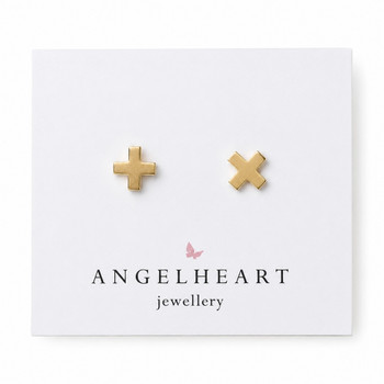 Earring Stud / Little X / Yellow Gold