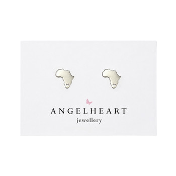 Earring Stud / Africa With Heart / Silver