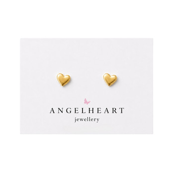Earring Stud / Gold Plated / Dainty Solid Heart