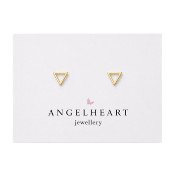 Earring Stud / Open Triangle / Yellow Gold