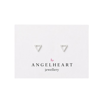 Earring Stud / Open Triangle / Silver