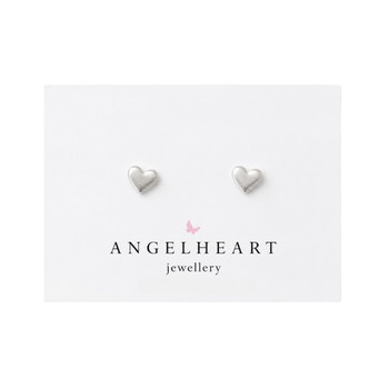 Earring Stud / Sterling Silver / Solid Dainty Heart