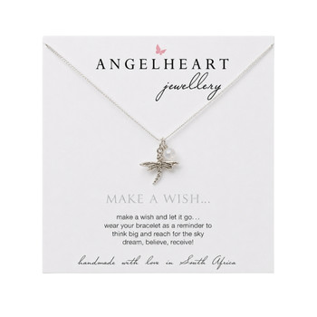 Necklace / Sterling Silver / Dragonfly & Gemstone