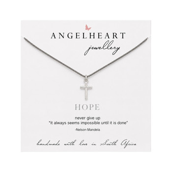 Cross Necklace On Grey Silk