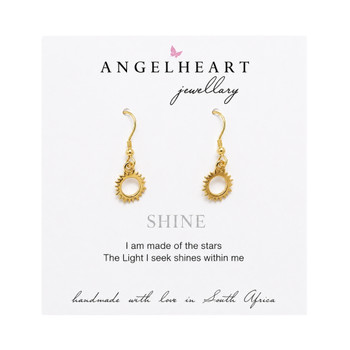 S-Hook Earrings / Gold plated / Open Sun