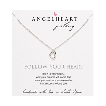 Open Heart Necklace On Silver Chain