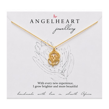 Protea Flower Gold plated on plated chain
