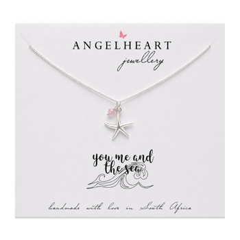 Necklace / Sterling Silver / Starfish & Gemstone