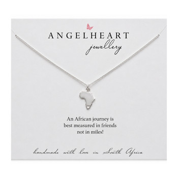 Africa With Heart Silver Chain Necklace