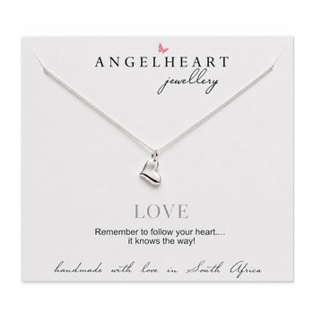 Sideways Heart Silver Chain Necklace