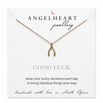 Wishbone Necklace Beige Silk