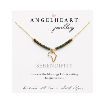Necklace / Gold Plated Charm with Assorted Beads