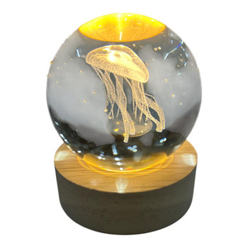 3D Crystal LED Light Globe 6cm - Jellyfish