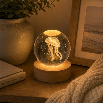 3D Crystal LED Light Globe 6cm - Jellyfish