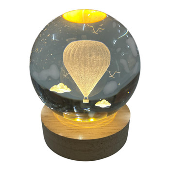 3D Crystal LED Light Globe 8cm - Hot Air Balloon