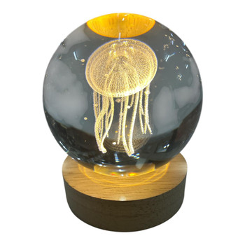 3D Crystal LED Light Globe 8cm - Jellyfish
