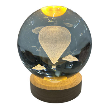 3D Crystal LED Light Globe 10cm - Hot Air Balloon