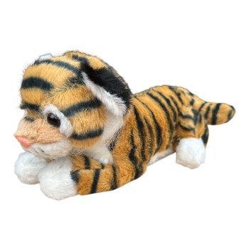 Plush Soft Toy 30cm - Orange & Black Stripe Tiger Lying