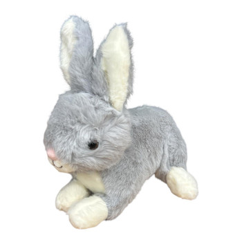 Plush Soft Toy 30cm - Grey Rabbit Lying
