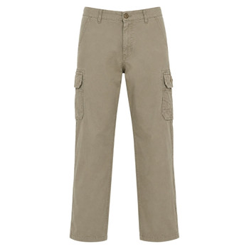 Half Elasticated Waistband Cargo Pants / Khaki