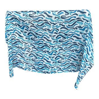 Blue Abstract Wave Viscose Scarf