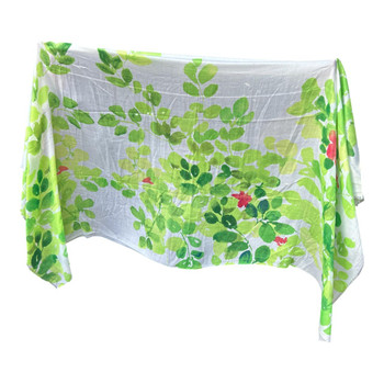 Watercolour Green Botanical Viscose Scarf