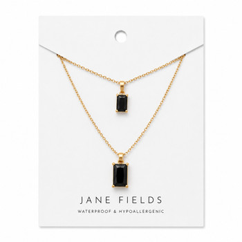 Double Layer Black Pendant Necklace