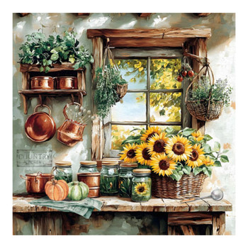 Serviette - Rustic Country Kitchen (33x33cm)