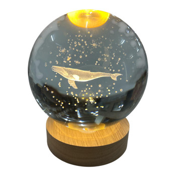 3D Crystal LED Light Globe 10cm - Whale