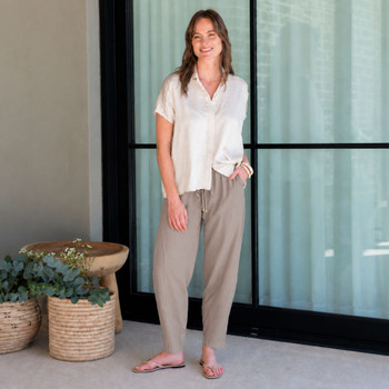 Taupe Tiffany Barrel Pants