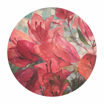 Disposable Round Placemat 24Pc - Bouganvilla