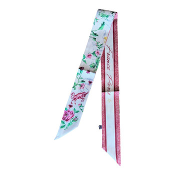 Pink Floral & Tropical Thin Twilly Scarf