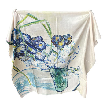 Blue Floral Still Life Cashmere & Silk Scarf
