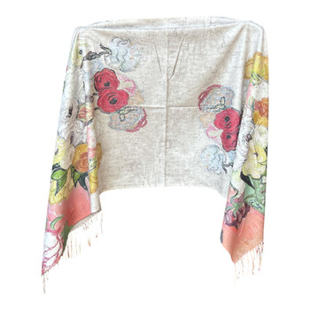 Romantic Rose Bouquet Cashmere Scarf