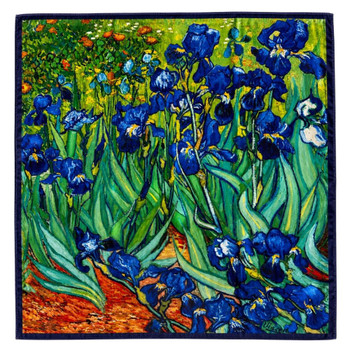 Blue Iris Garden Polyester Square Scarf