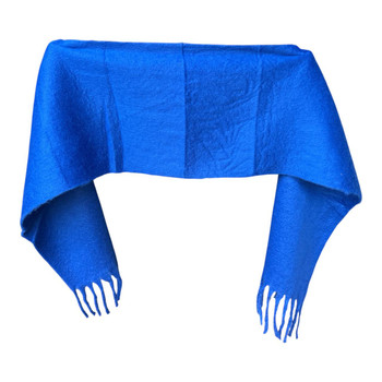 Royal Blue Polyester Frinch Scarf