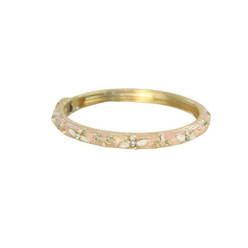 Hinged Bangle - Blush Pink Garden