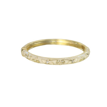 Hinged Bangle - Ivory Floral