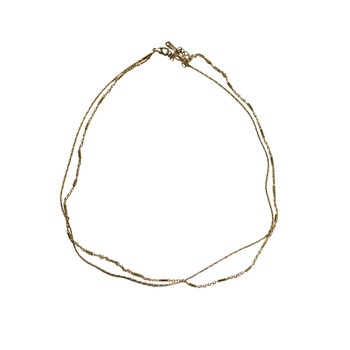 Layered Figaro & Bar Link Chain Necklace