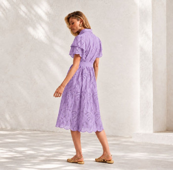 Lilac Anglaise Cotton Dress