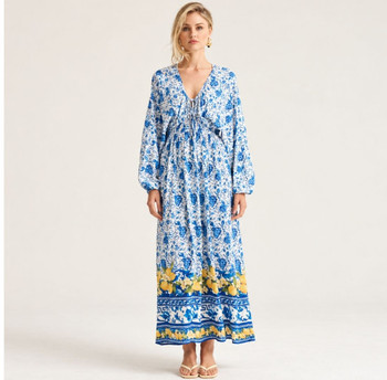 Goddess Maxi - Lemon Boarder Print